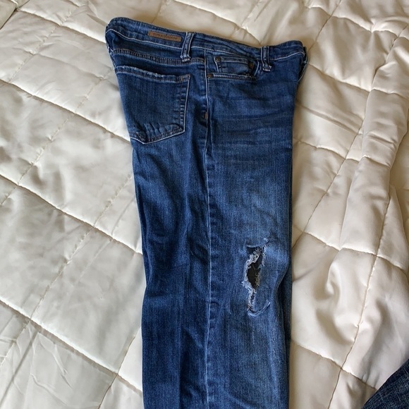 Sun and Shadow Distressed Stretch Denim Blue Jeans, Bootcut, size 27 - Picture 4 of 11